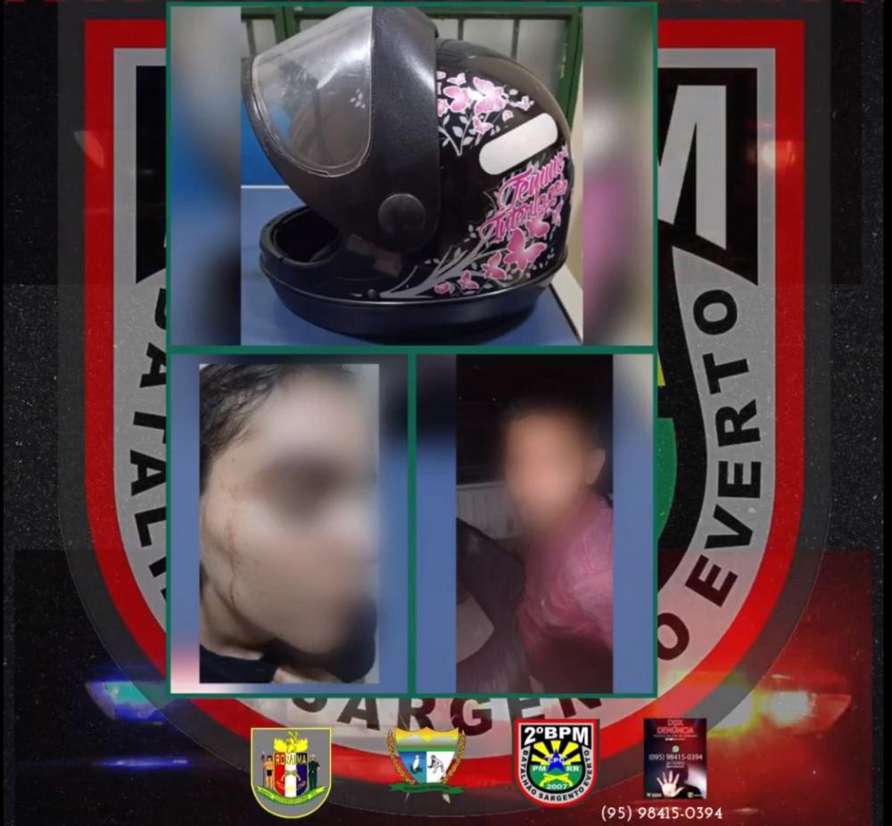 Polícia prende homem após agredir sua ex-companheira na cabeça com um capacete