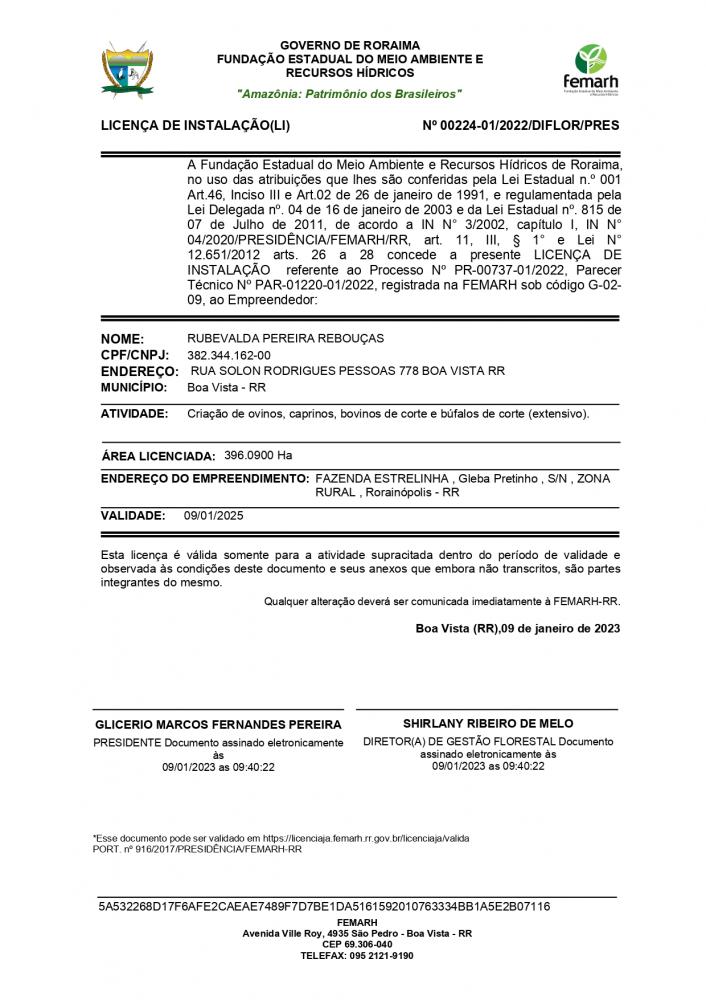 LICENÇA DE INSTALAÇAO