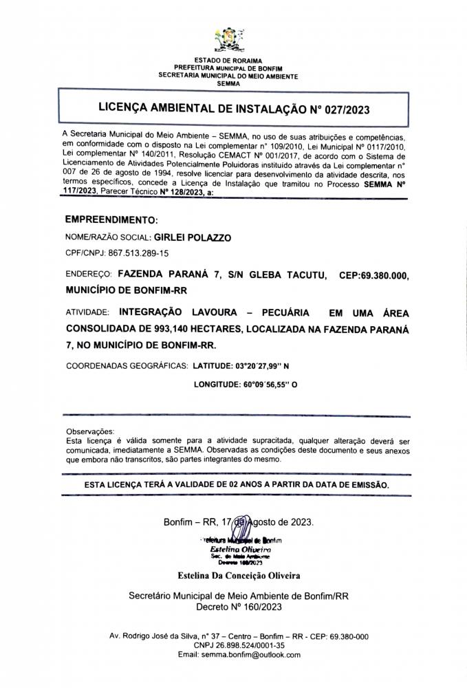 Licença Ambiental de Instalação