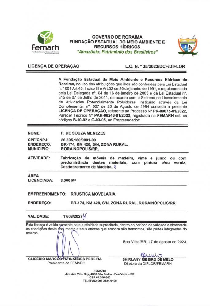 Licença de operação 