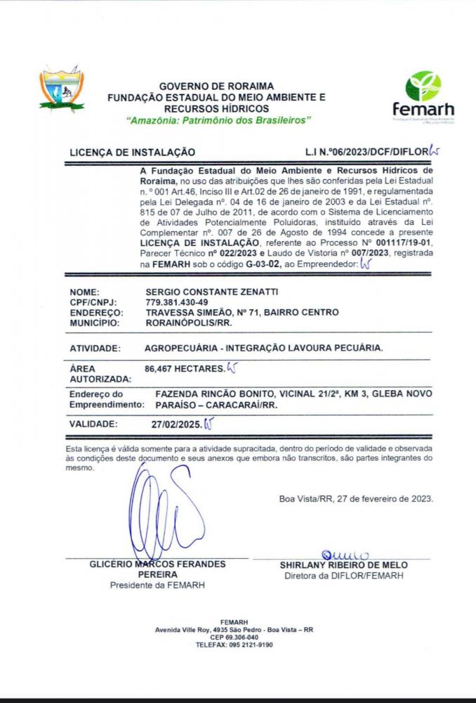LICENÇA DE INSTALAÇAO