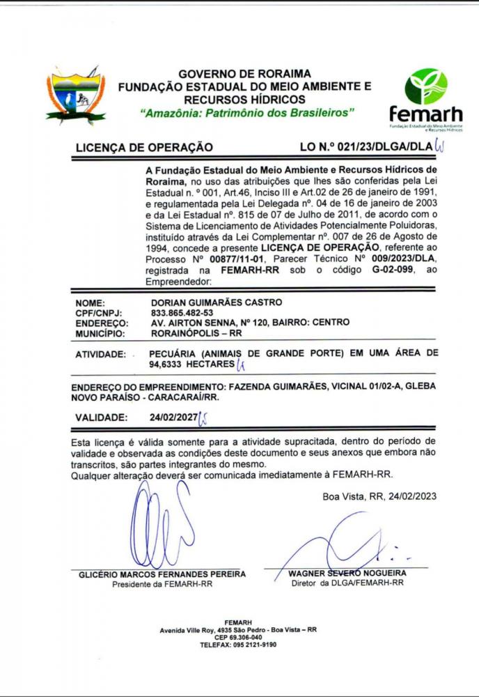 LICENÇA DE OPERAÇAO