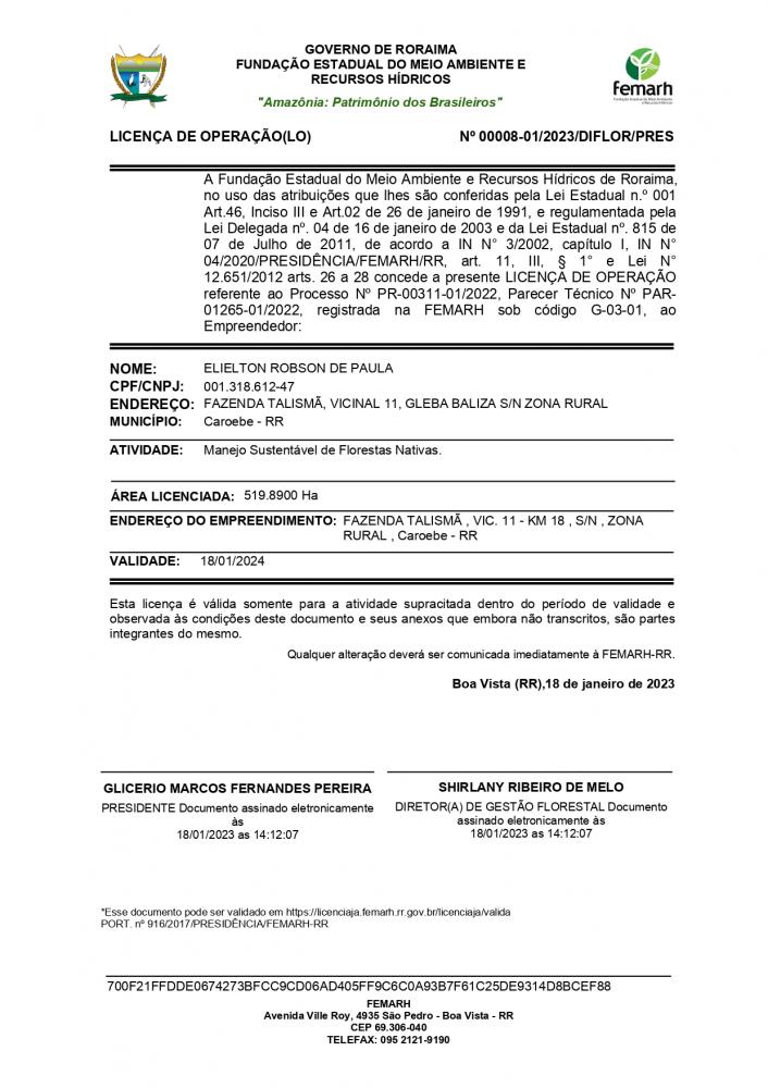 LICENÇA DE OPERAÇÃO(LO)