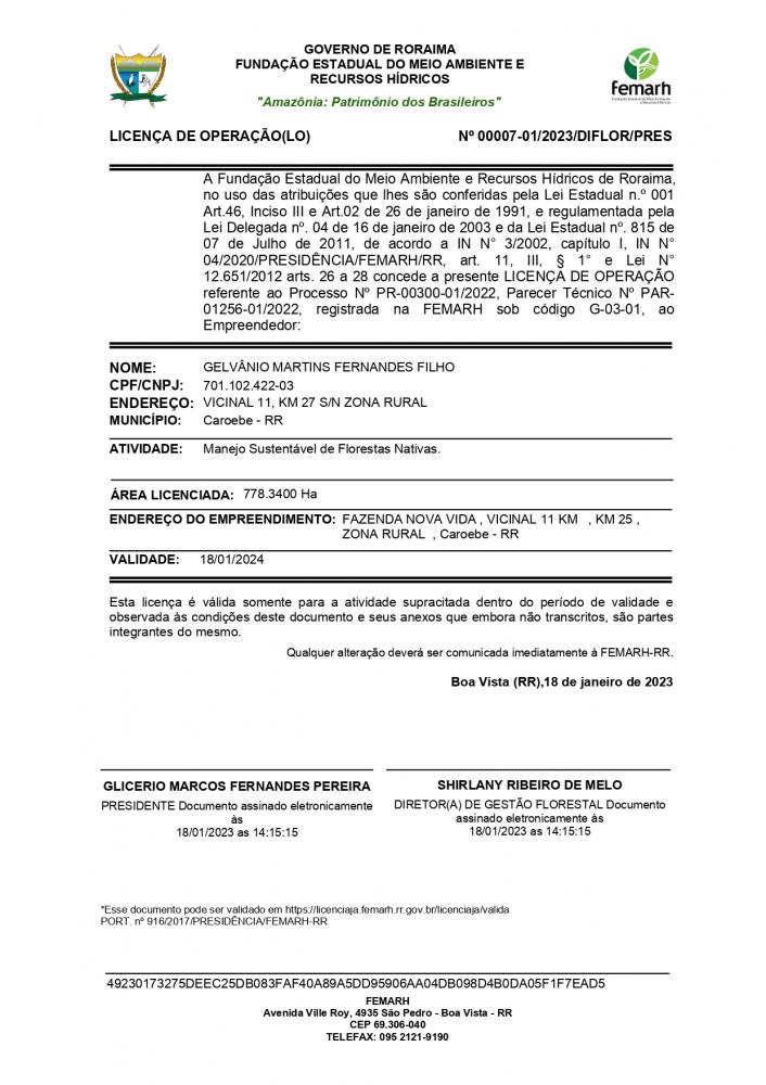 LICENÇA DE OPERAÇÃO(LO)