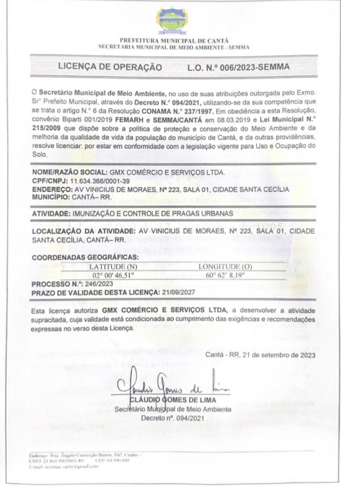 Licença de operação 