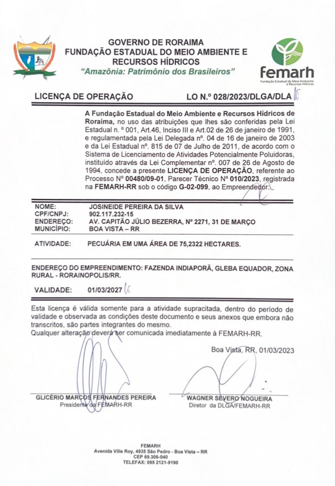 LICENÇA DE OPERAÇÃO(LO)