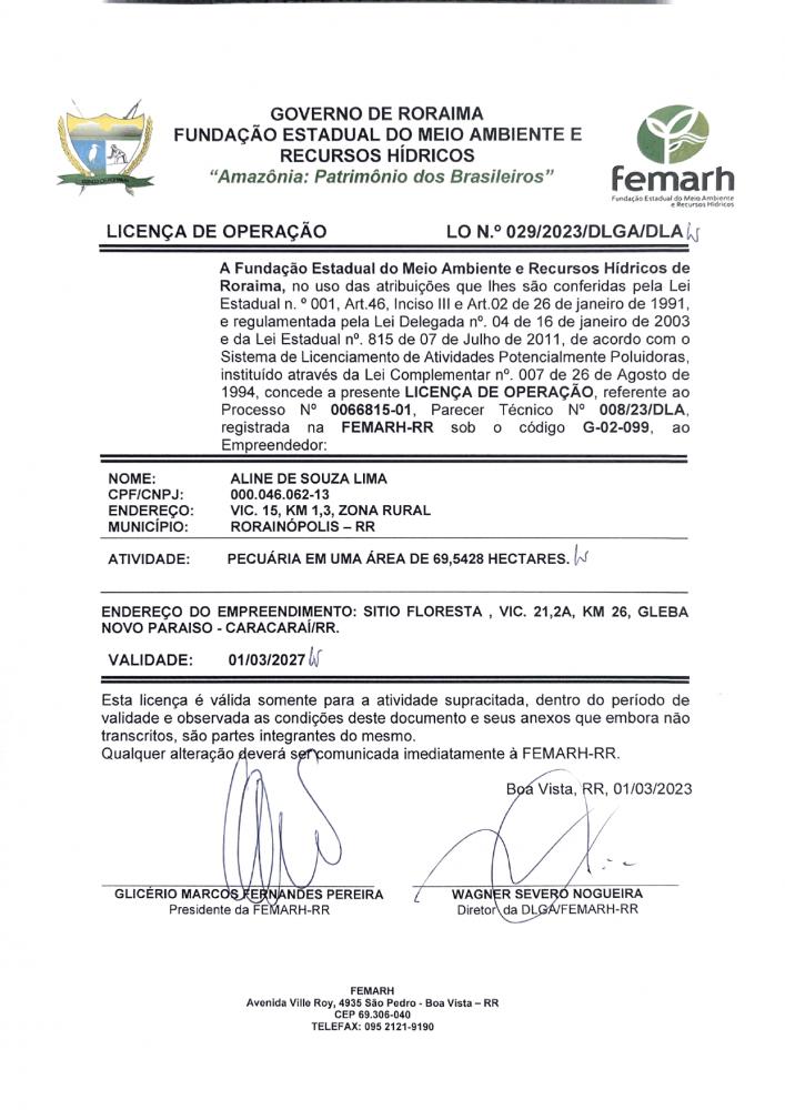 LICENÇA DE OPERAÇÃO(LO)
