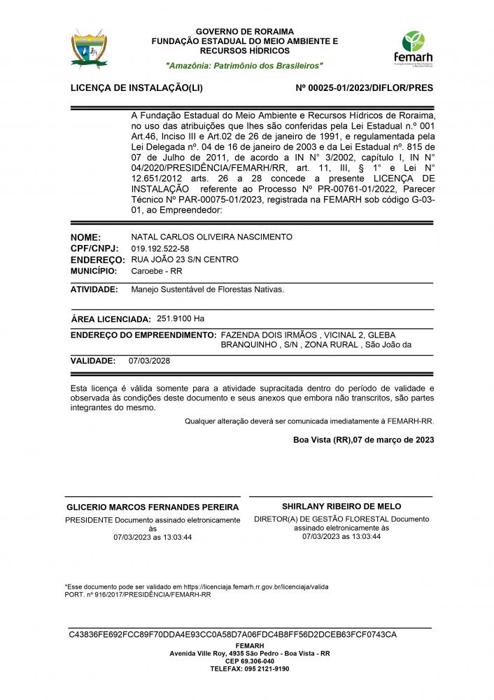 LICENÇA DE INSTALAÇAO