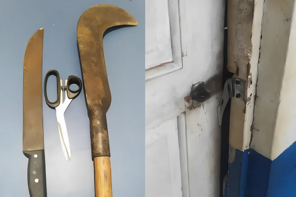 Dupla é presa por invasão de propriedade e tentativa de homicídio com facão e foice em Bonfim