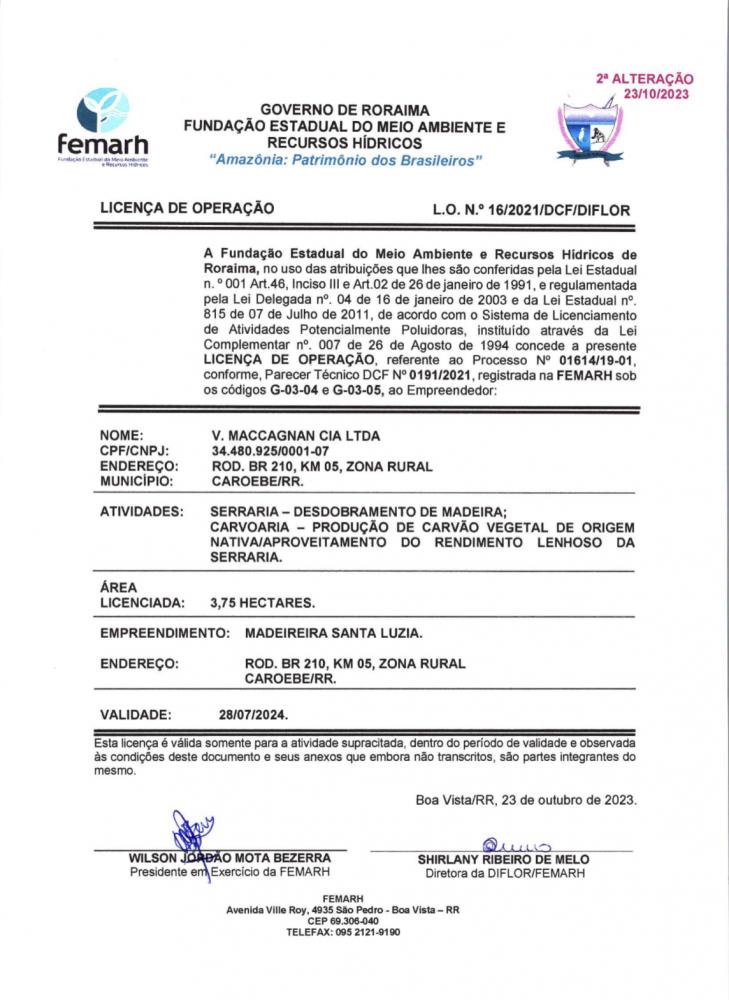 Licença de operação 