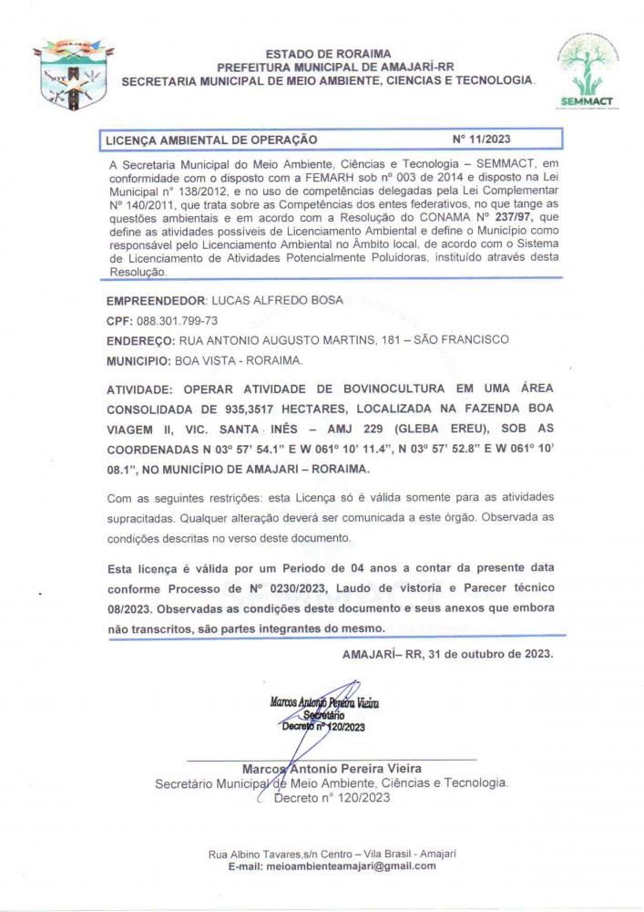 Licença Ambiental de Operação