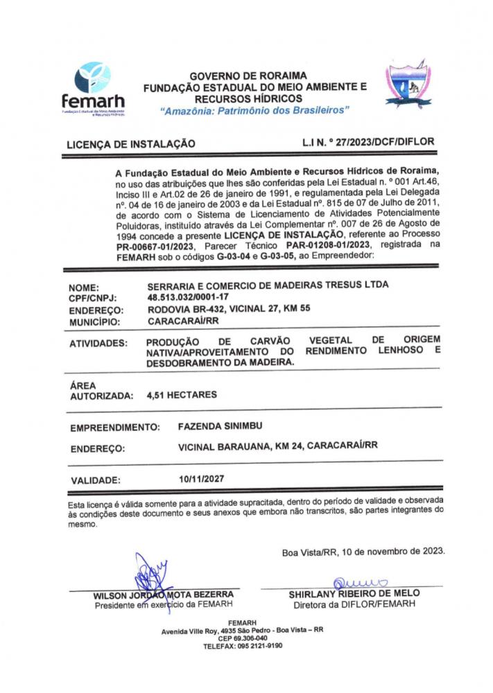 Licença de instalação 