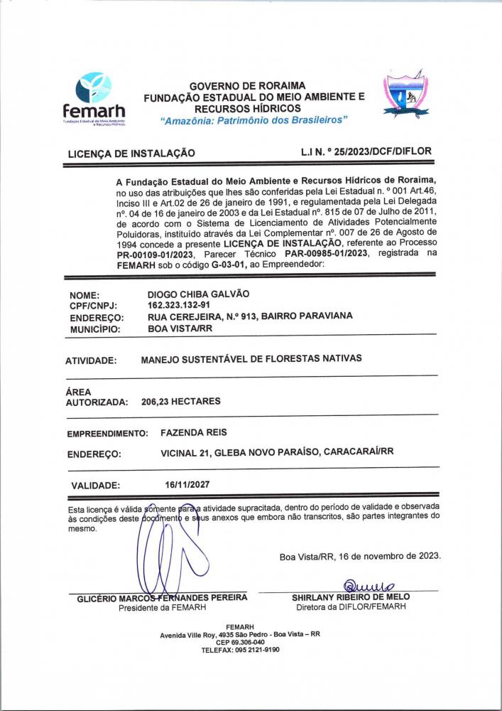 LICENÇA DE INSTALAÇÃO