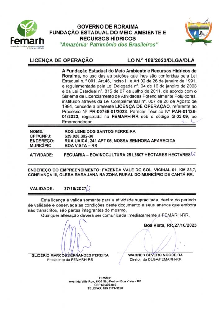 Licença de Operação 