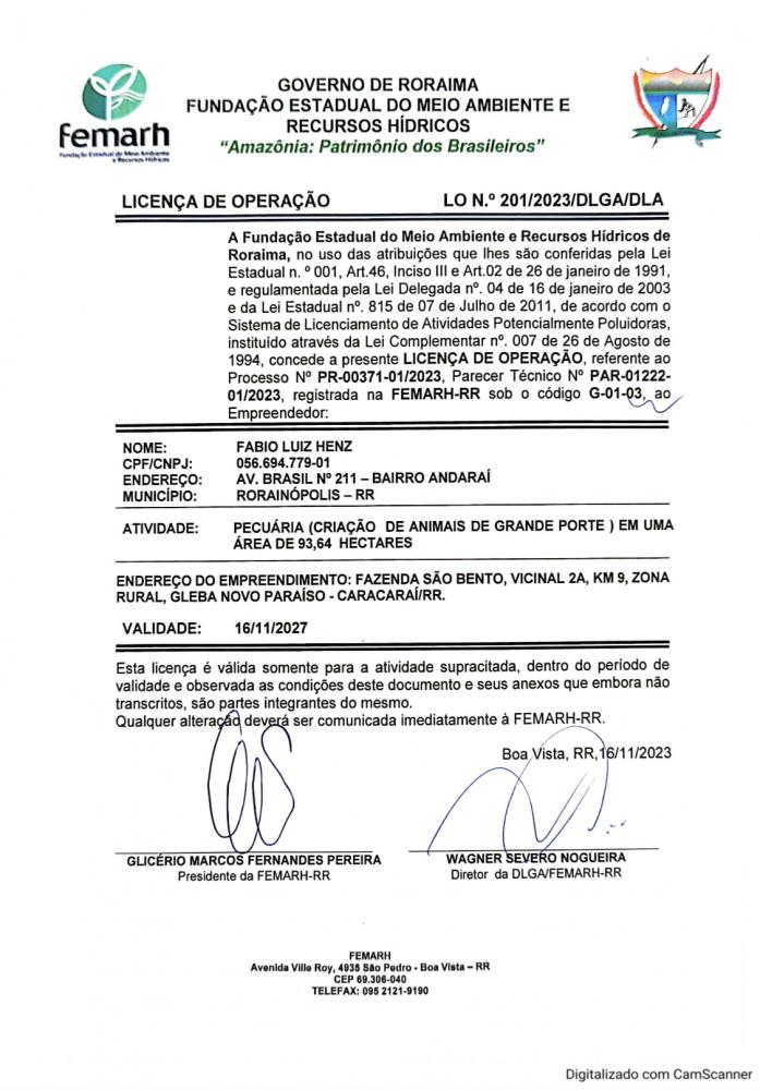 Licença de Operação 