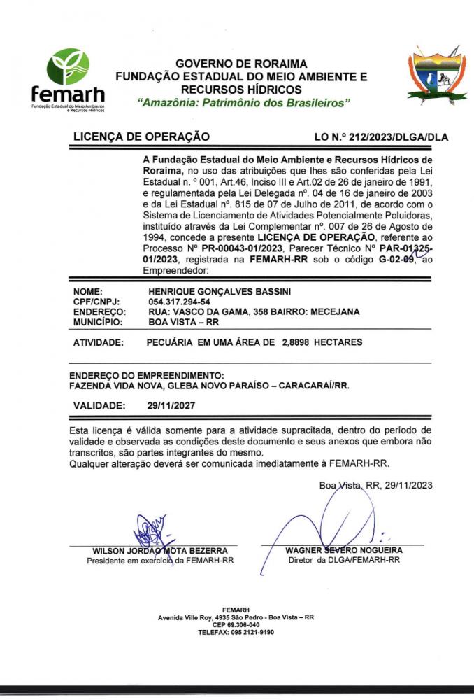 Licença de Operação 