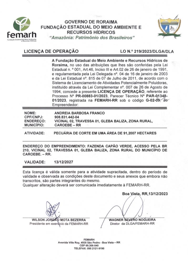 Licença de Operação 