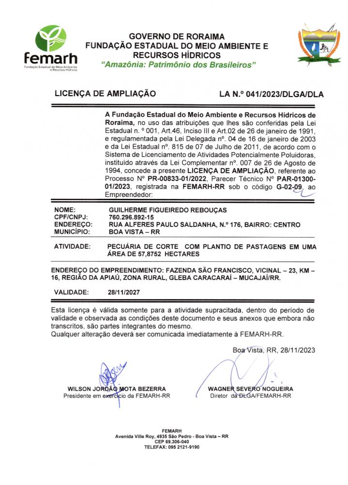 Licença de Ampliação 
