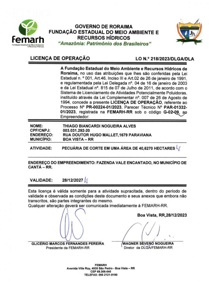 Licença de Operação 