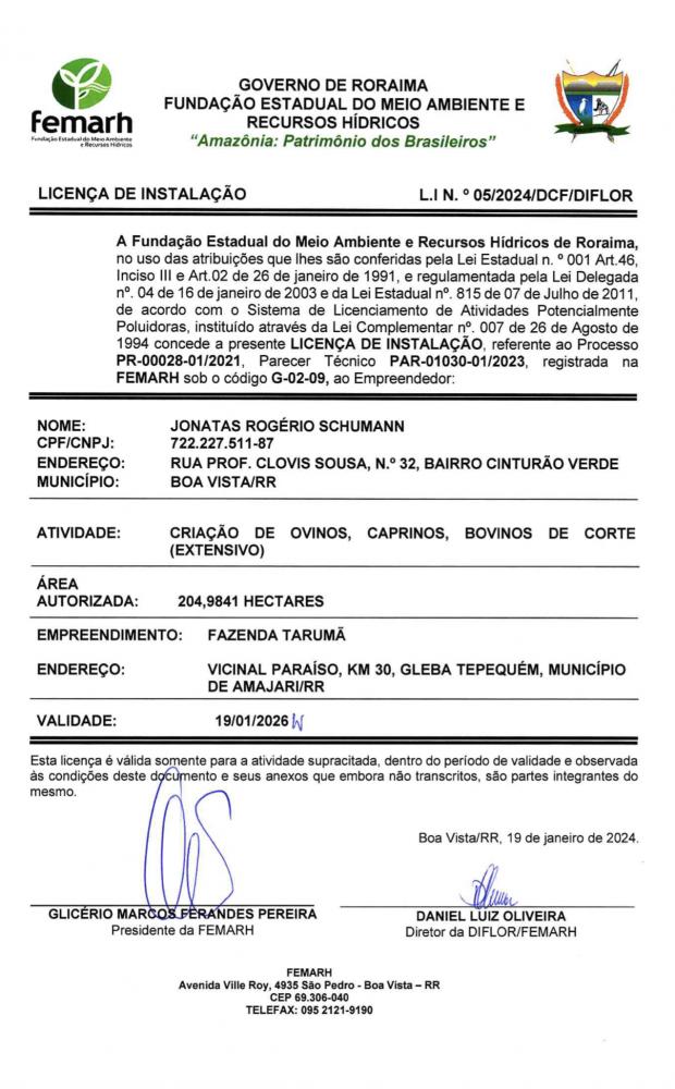 LICENÇA DE INSTALAÇÃO 