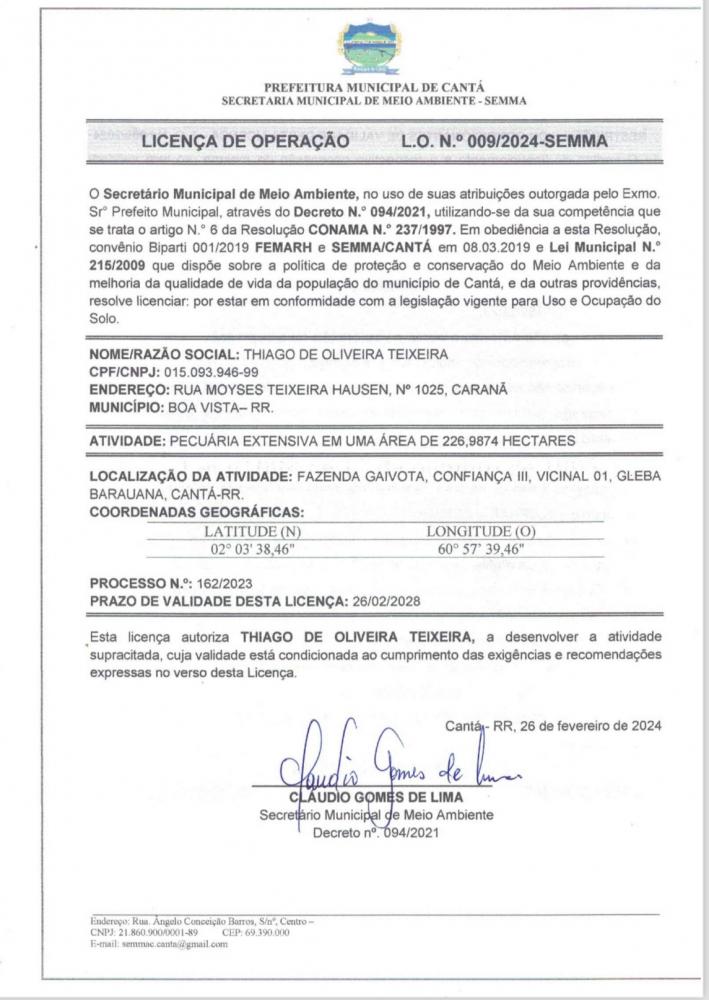 Licença de Operação 