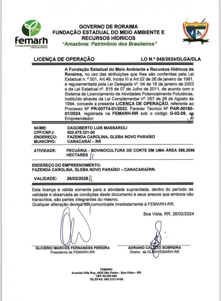 Licença de Operação 