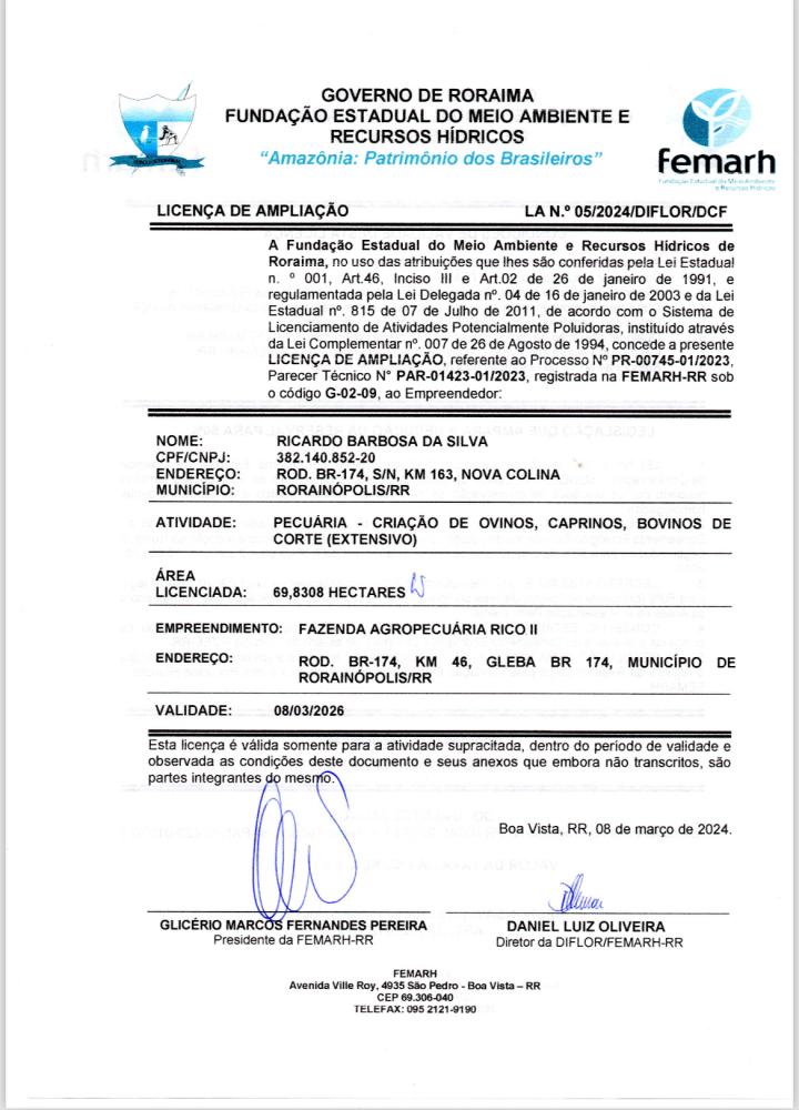 Licença de Ampliação 