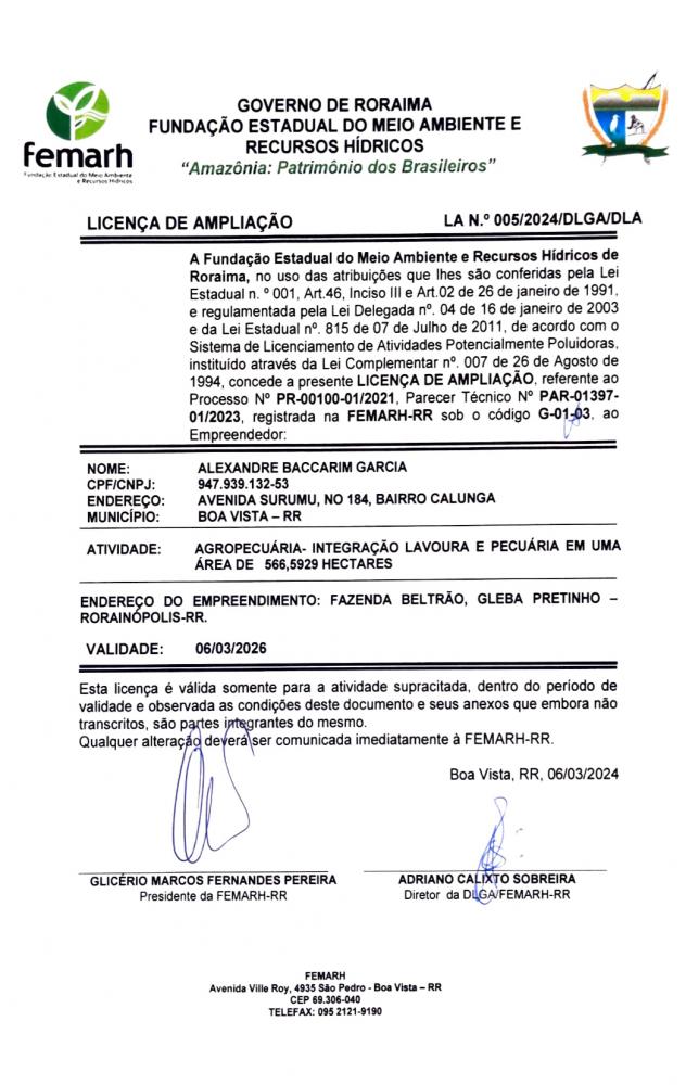 Licença de Ampliação 