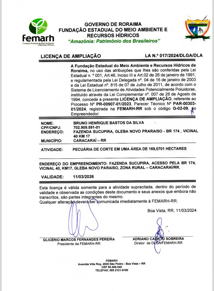 Licença de Ampliação 