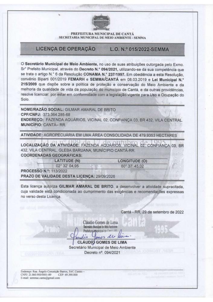 LICENÇA DE OPERAÇÃO(LO)