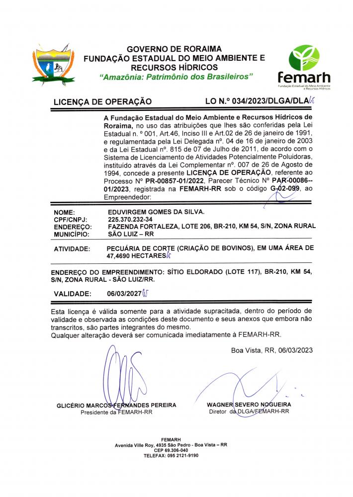 LICENÇA DE OPERAÇÃO