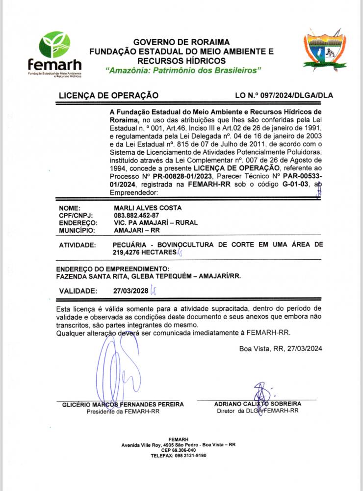 LICENÇA DE OPERAÇÃO