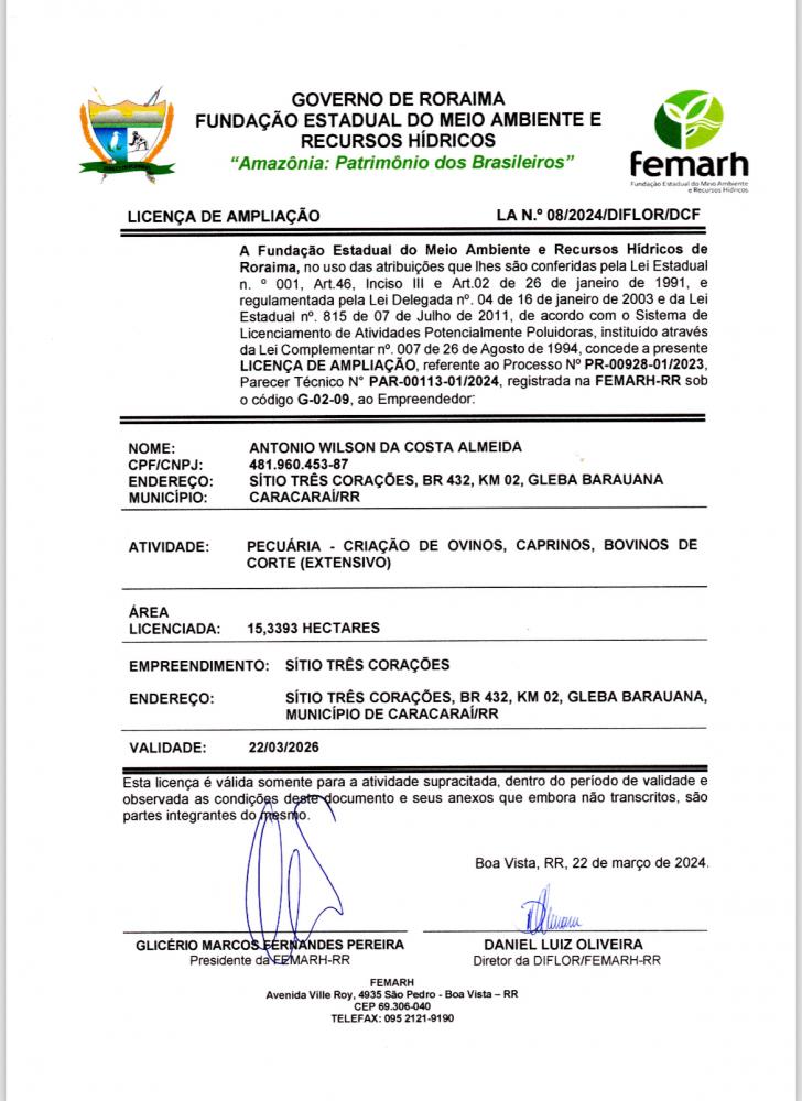 Licença de Ampliação 