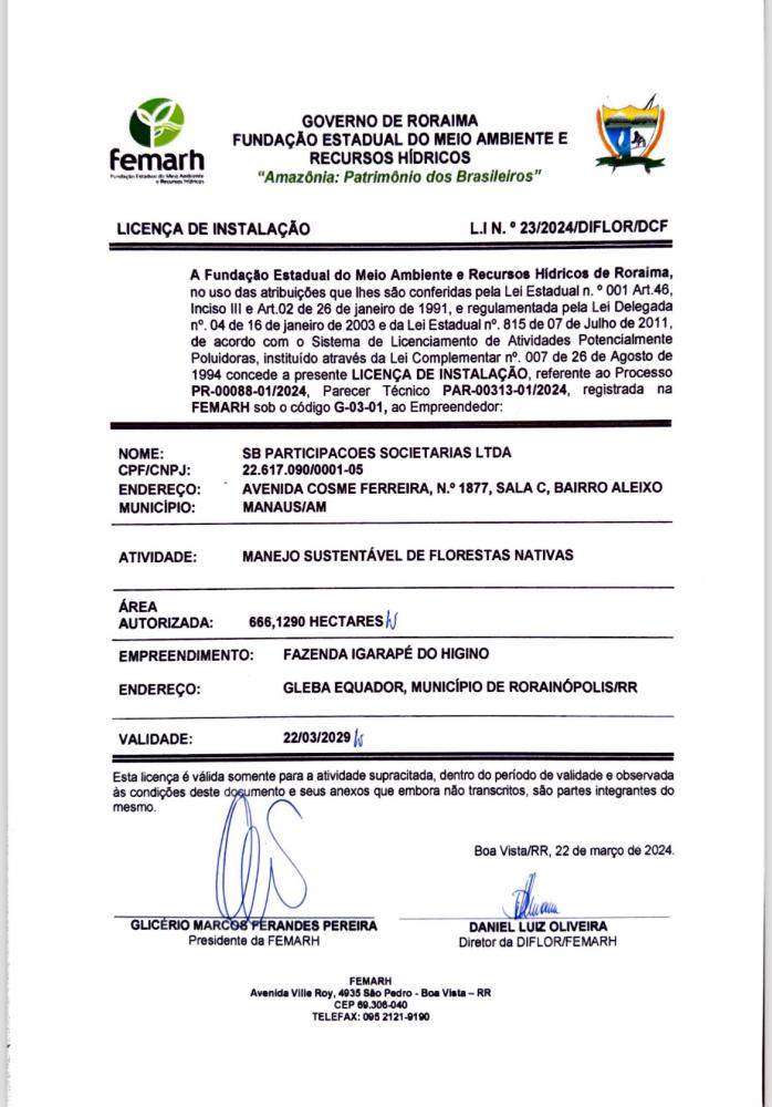 Licença de instalação 