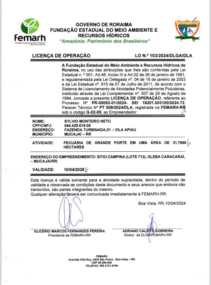 LICENÇA DE OPERAÇÃO 