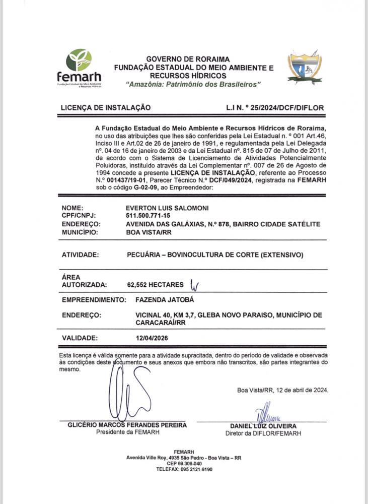 Licença de instalação 