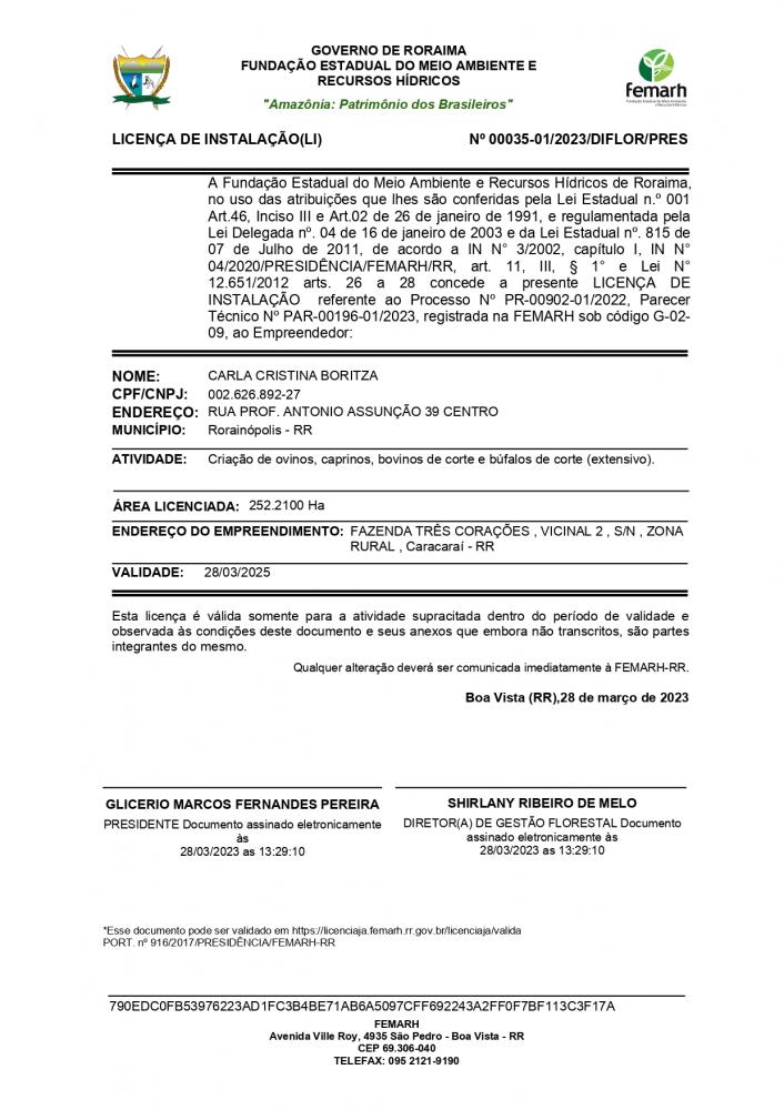 LICENÇA DE INSTALAÇAO