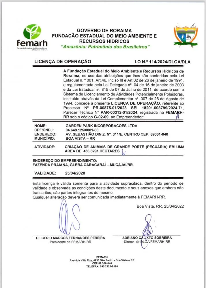 LICENÇA DE OPERAÇÃO 