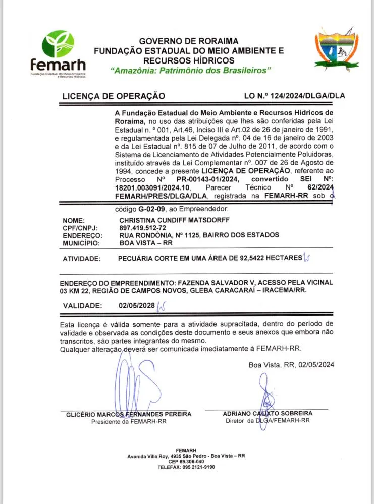 LICENÇA DE OPERAÇÃO 