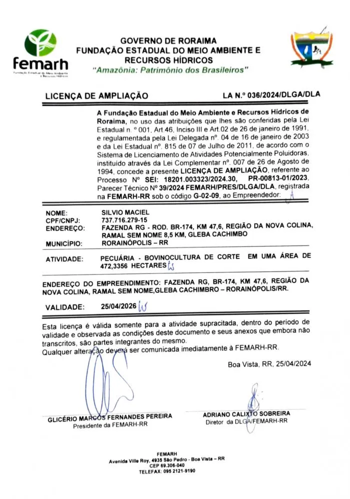 Licença de Ampliação 