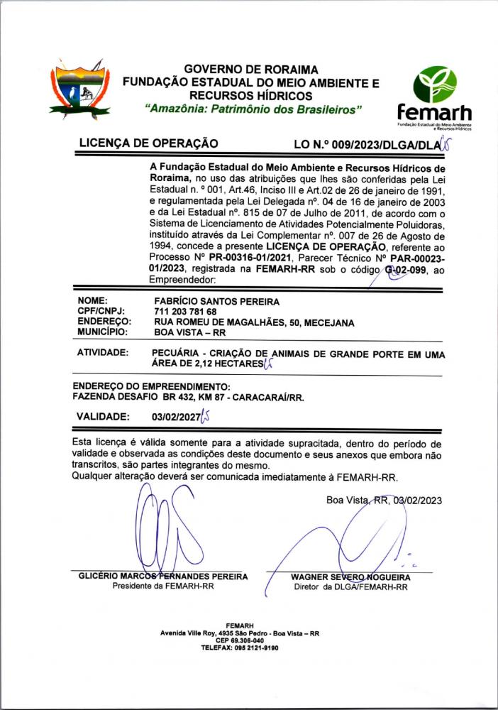 LICENÇA DE OPERAÇÃO(LO)