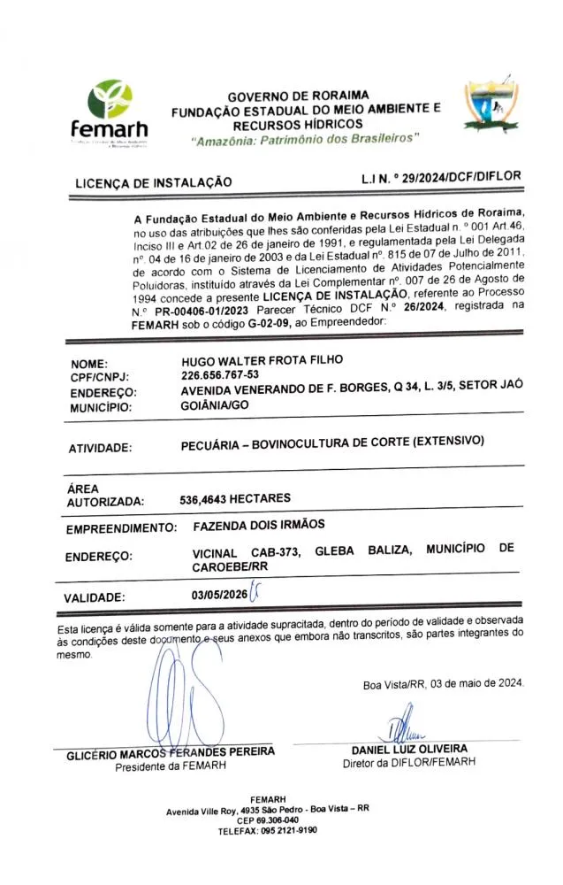 Licença de Instalação 