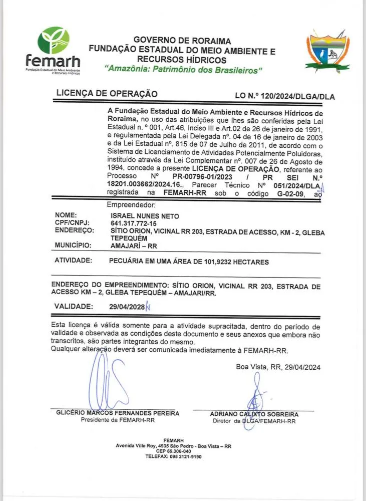 Licença de operação 
