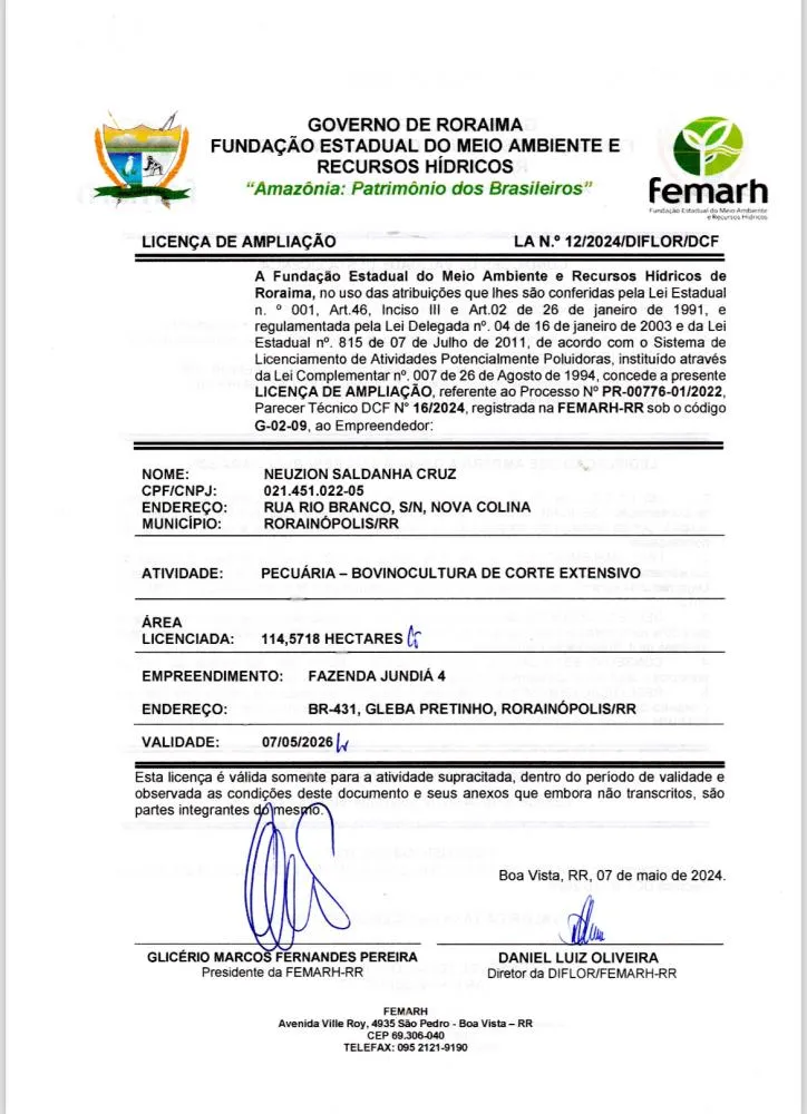 Licença de Ampliação 