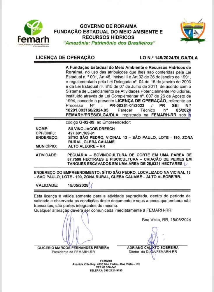 LICENÇA DE OPERAÇÃO