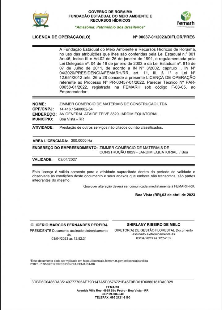 Licença de operação 