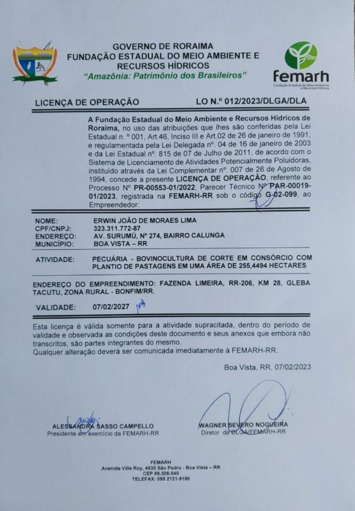 LICENÇA DE OPERAÇÃO(LO)