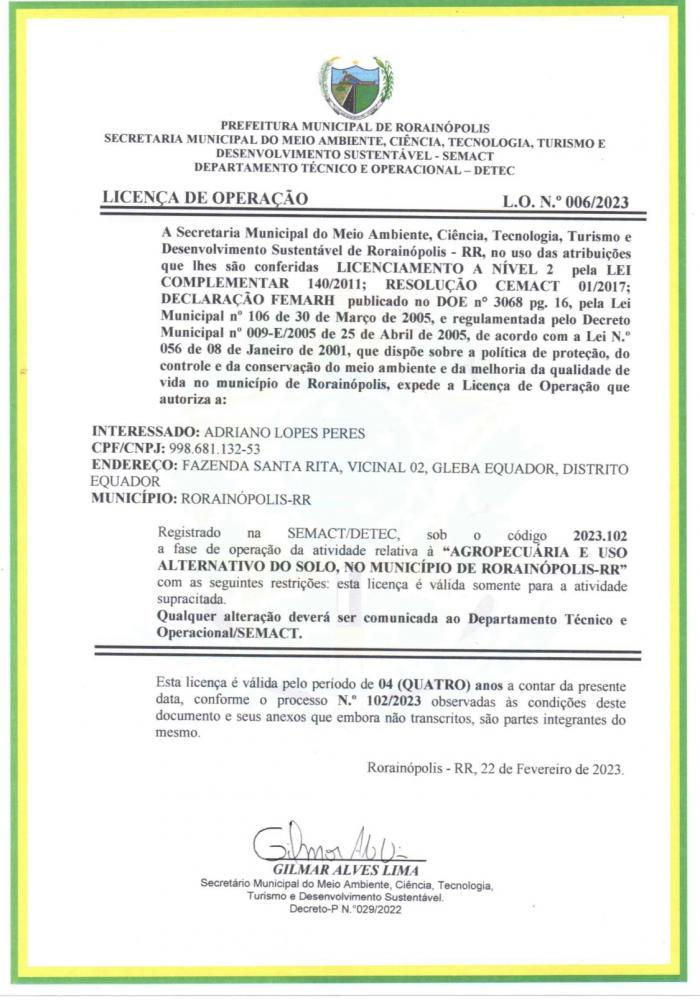 Licença de operação 