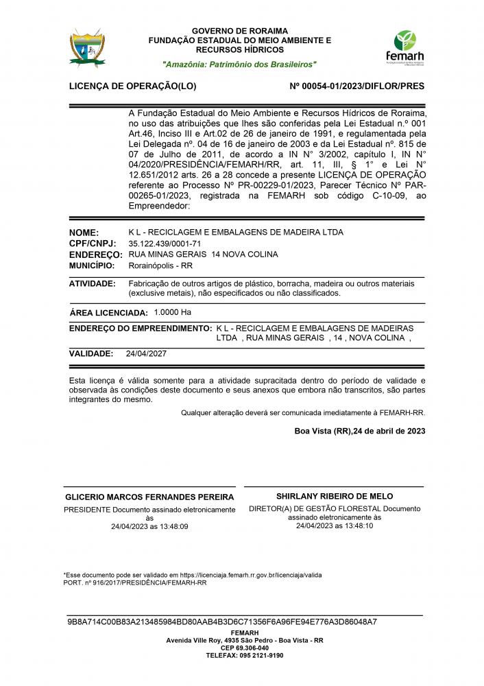 LICENÇA DE OPERAÇÃO(LO)