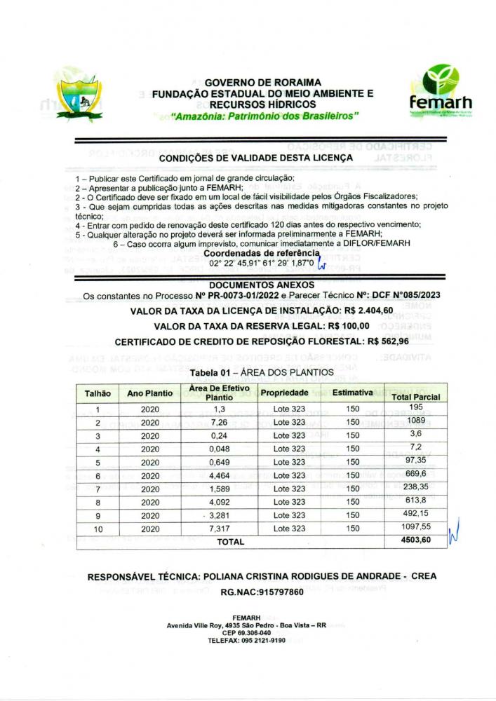 CERTIFICADO DE REPOSIÇAO FLORESTAL